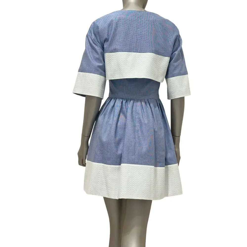 Chanel Blue Dress with Cape – Spring 2013 Collection – Sz. 36